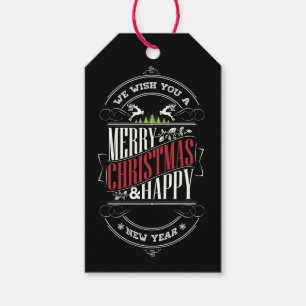 Frohe Weihnachten Glückliches Neues Jahr Design Geschenkanhänger