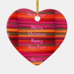 Frohe Weihnachten Glückliches Neues Jahr Leinwand Keramik Ornament