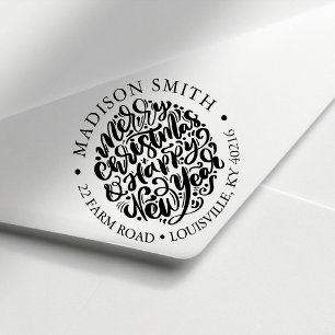 Frohe Weihnachten Glückliches Neues Jahr Süße Rück Permastempel