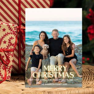 Frohe Weihnachten glühend Moderner Schriftart Ein