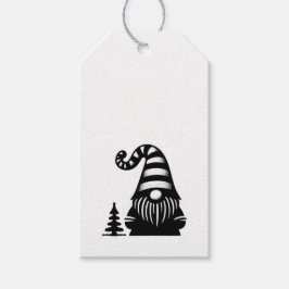 Frohe Weihnachten Gnom Grunge Chic Schwarz & Weiß Geschenkanhänger