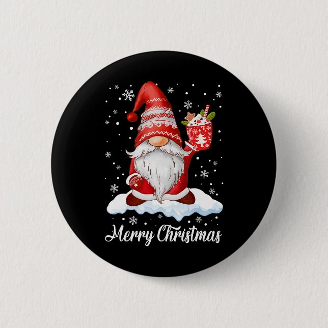 Frohe Weihnachten Gnom Kaffee Familie passend  Button (Vorderseite)