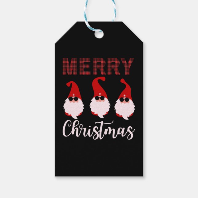 Frohe Weihnachten Gnome Funny Christmas Geschenkanhänger (Vorderseite)