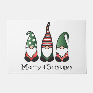 Frohe Weihnachten Gnomes Red Green Fußmatte