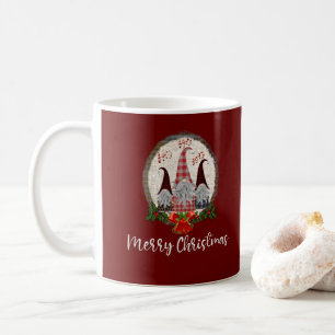 Frohe Weihnachten Gnomes Rustikal, Kariert, trendy Kaffeetasse
