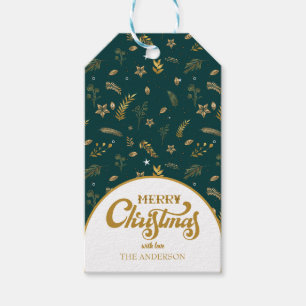 Frohe Weihnachten Gold Arch Grün elegant modern Geschenkanhänger