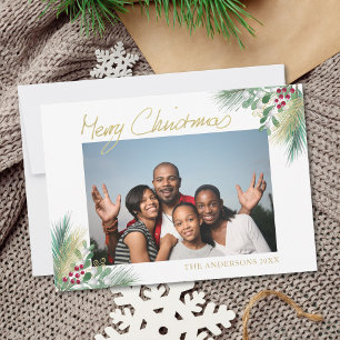 Frohe Weihnachten Gold Berries Foto Weihnachten