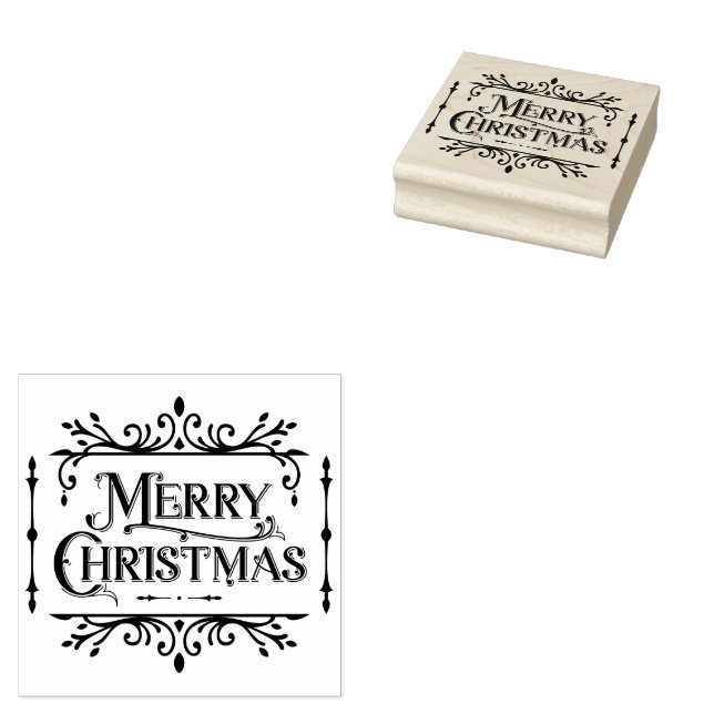 Frohe Weihnachten Gold Classic Gummistempel (Stempel)