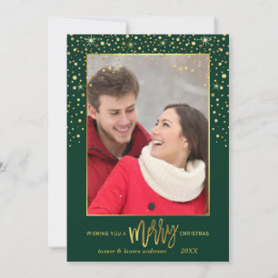 Frohe Weihnachten Gold Confetti Urlaub Foto-Grün
