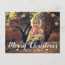 Frohe Weihnachten Gold Crystal Snowflakes Foto