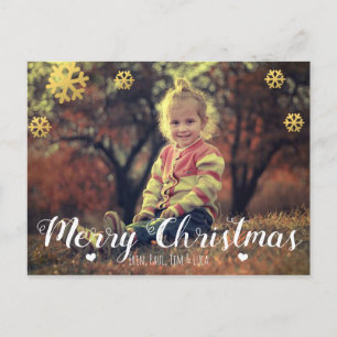 Frohe Weihnachten Gold Crystal Snowflakes Foto