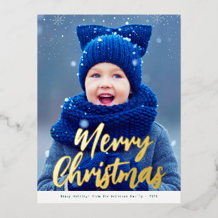 Frohe Weihnachten Gold Drehbuch moderne Weihnachts Folien Feiertagspostkarte