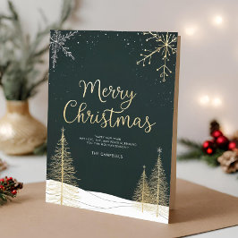 Frohe Weihnachten Gold gefaltete Weihnachtskarte