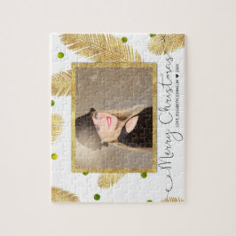 Frohe Weihnachten Gold Glitzer Script Foto - Puzzl Puzzle
