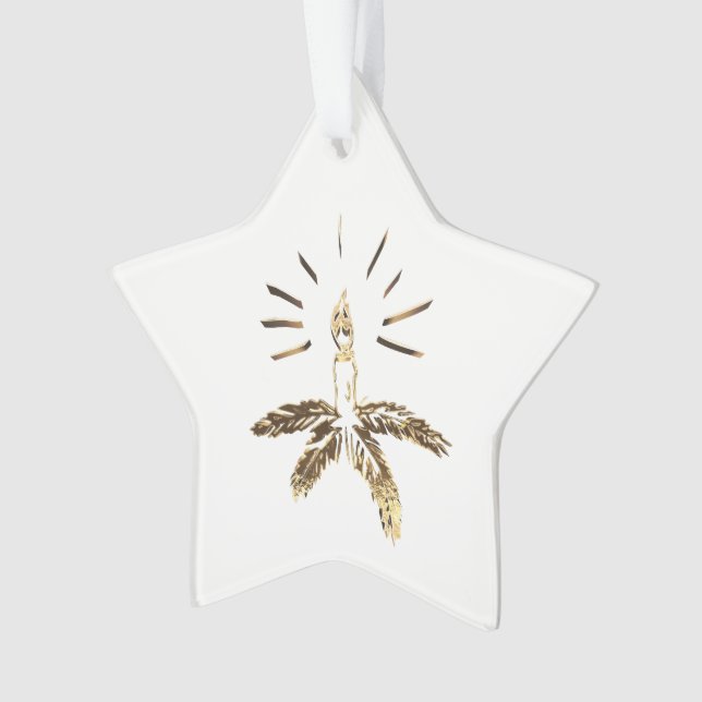 Frohe Weihnachten Gold Look Kerzenhalter Elegant Ornament (Vorderseite)