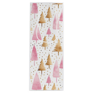 Frohe Weihnachten Gold Pink Tree Geschenktüte Für Weinflaschen