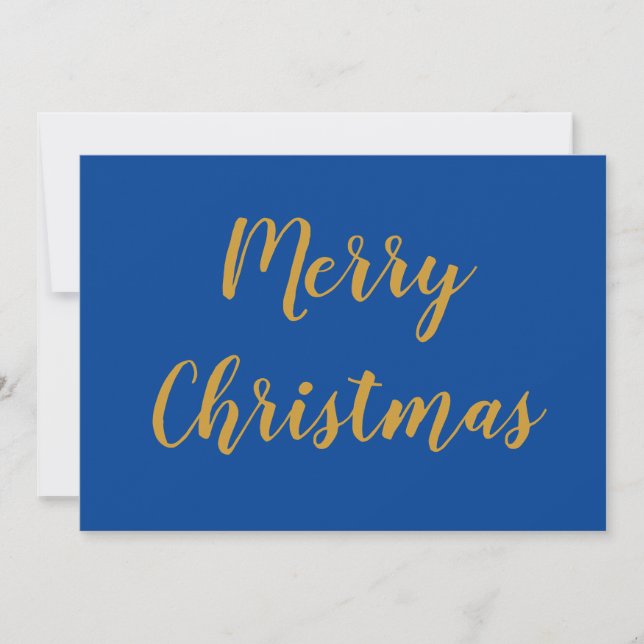 Frohe Weihnachten Gold Script Blue (Vorderseite)