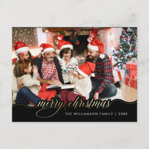 Frohe Weihnachten Gold Script Feiertag Gruß Foto