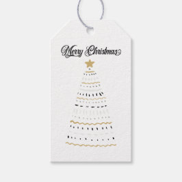 Frohe Weihnachten Gold und schwarz stilisierten Ba Geschenkanhänger