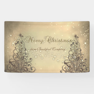Frohe Weihnachten, Gold, Weihnachtsbaum, Sparkle Banner