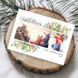 Frohe Weihnachten Gold Winter Botanisches Foto Hol<br><div class="desc">Suchen Sie eine einzigartige Urlaubskarte, die sich wirklich auszeichnet? Karo unsere frohe Weihnachten Gold Winter Grün Botanisches Foto Ferien Postkarte! Diese wunderschöne Karte zeigt drei Ihrer Lieblings-Fotos, umgeben von festlichen roten und grünen Wintermotiven. Die moderne Kalligraphie rundet das Aussehen ab und macht diese eine Urlaubskarte, die Sie bestimmt beeindrucken wird....</div>