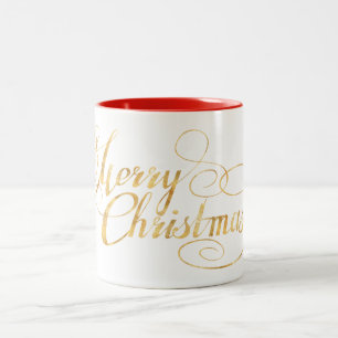 Frohe Weihnachten (GOLD) Zweifarbige Tasse