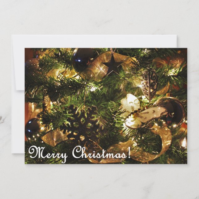 Frohe Weihnachten Golden Butterfly Einladung (Vorderseite)