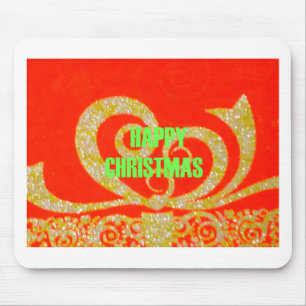 Frohe Weihnachten Golden Red Schnee flex Mousepad