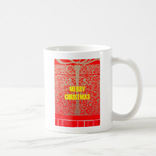Frohe Weihnachten Golden Red Snow Herzen Tasse