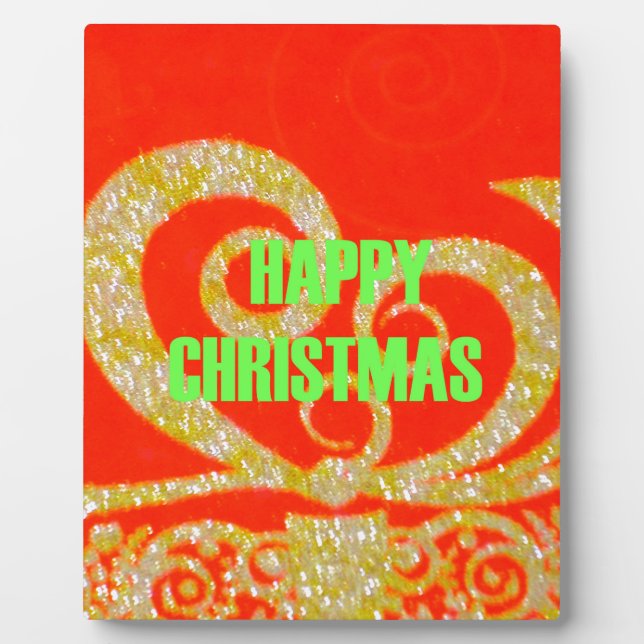 Frohe Weihnachten Golden Red Snowflex.jpg Fotoplatte (Vorderseite)