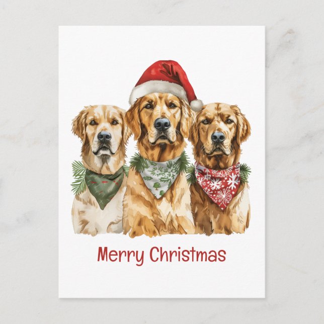 Frohe Weihnachten Golden Retriever Hunde (Vorderseite)