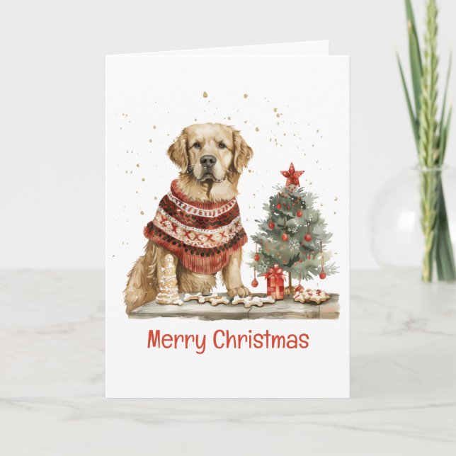 Frohe Weihnachten Golden Retriever Hunde (Vorderseite)