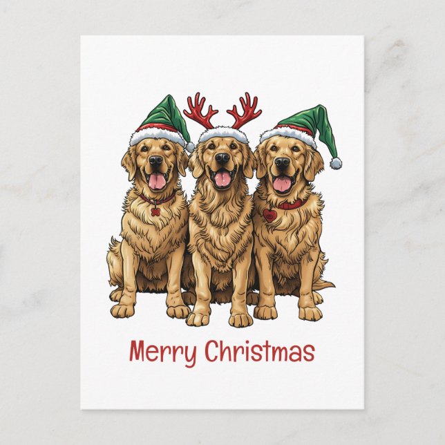 Frohe Weihnachten Golden Retriever Hunde (Vorderseite)