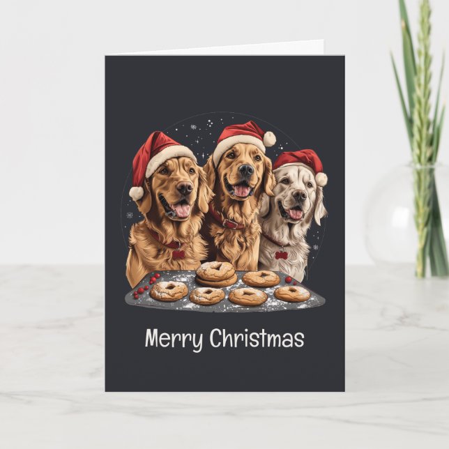 Frohe Weihnachten Golden Retriever Hunde Backen (Vorderseite)
