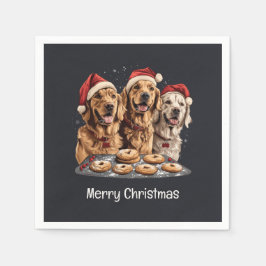 Frohe Weihnachten Golden Retriever Hunde Backen Serviette