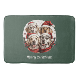 Frohe Weihnachten Golden Retriever Hunde Badematte