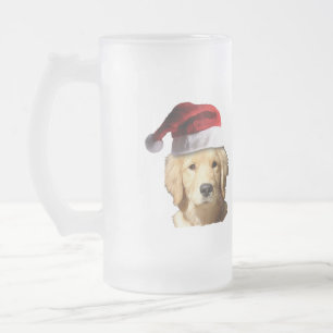 Frohe Weihnachten Golden Retriever Mattglas Bierglas