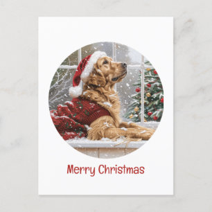Frohe Weihnachten Golden Retriever Santa Dog