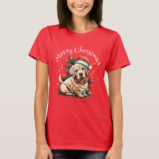 Frohe Weihnachten Golden Retriever Welpe T-Shirt