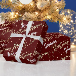 Frohe Weihnachten Golden Script aus dem Namen Maro Geschenkpapier