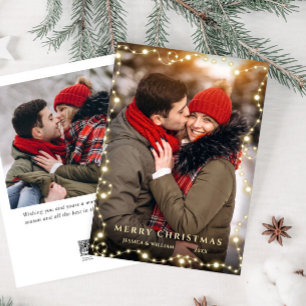 Frohe Weihnachten Golden Sparkle 2 PHOTO Grußkarte