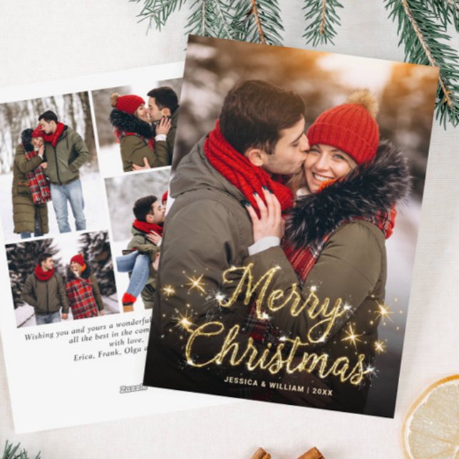 Frohe Weihnachten Golden Sparkle 5 FOTO Gruß (Von Creator hochgeladen)