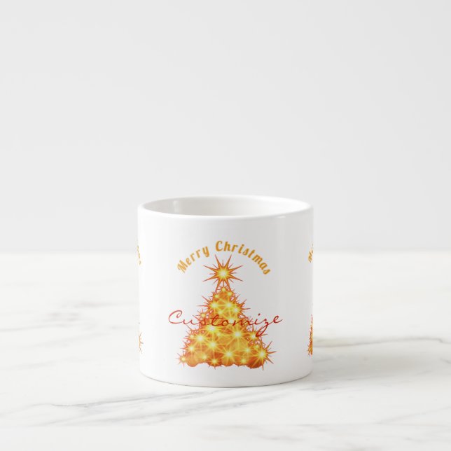 Frohe Weihnachten Golden Tree Thunder_Cove Espressotasse (Vorderseite)