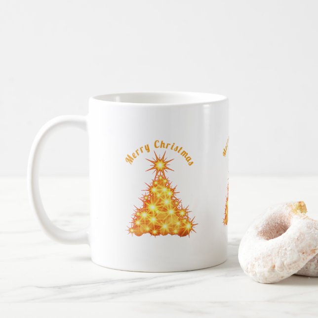 Frohe Weihnachten Golden Tree Thunder_Cove Kaffeetasse (Mit Donut)