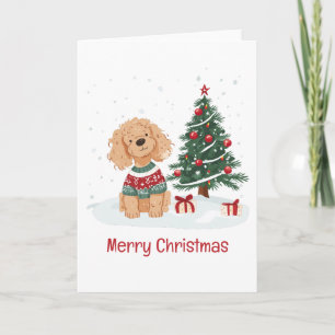 Frohe Weihnachten Goldendoodle Hund