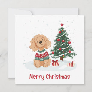 Frohe Weihnachten Goldendoodle Hund