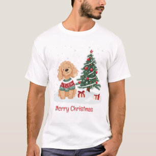 Frohe Weihnachten Goldendoodle Hund T-Shirt