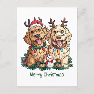 Frohe Weihnachten Goldendoodle Hunde