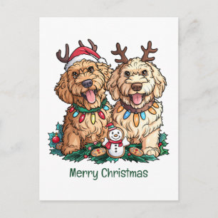 Frohe Weihnachten Goldendoodle Hunde