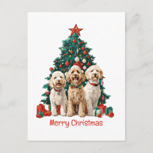Frohe Weihnachten Goldendoodle Hunde